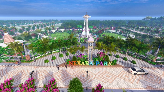 Modern green residential enclave gate in Jaipur